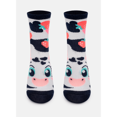 Meia Soquete Menina Vaca Romântica