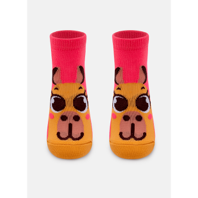 Meia Cano Curto Antiderrapante Menina Capy Bora