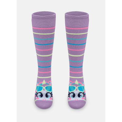 Meia Cano 3/4 Menina Unicórnio Tênis