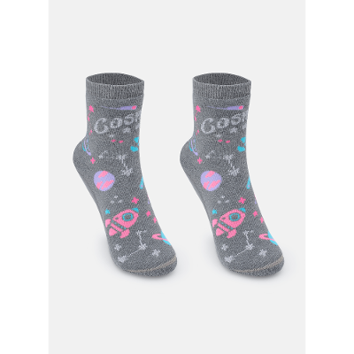 Meia Soquete com Sola Emborrachada Menina Espaço