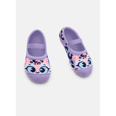 Meia Sapatilha Menina Antiderrapante Onça