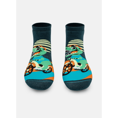 Meia Soquete Menino Com Sola Emborrachada Dino Miami