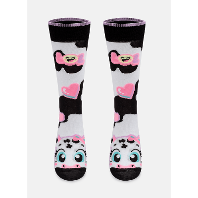 Meia Cano 3/4 Menina Vaca Patches