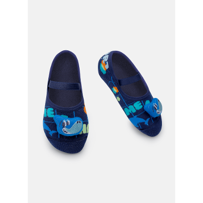 Meia Sapatilha Antiderrapante Menino Tubarão Futevôlei com LED