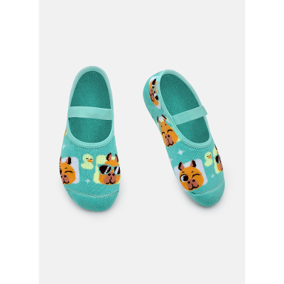 Meia Sapatilha Antiderrapante Unissex Teen Capy Bora