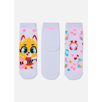 Kit com 3 meias Menina Raposa Roqueira