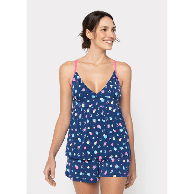 Pijama Regata Microfibra Feminino Geométrico