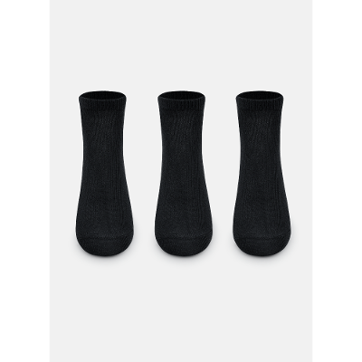 Kit com 3 Meias Cano Curto Kids Unissex Lisas