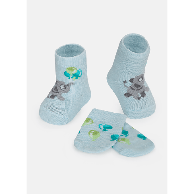 Kit Meia e Luva Bebê Menino Elefante
