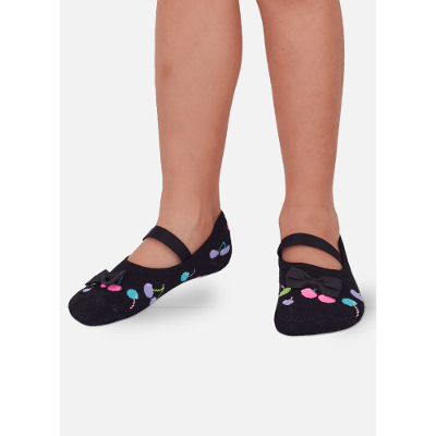 Meia Sapatilha Antiderrapante Menina Cerejas