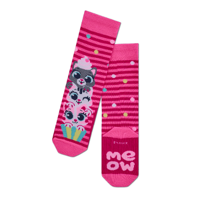 Meia Cano 3/4 Bebê Menina Gato Cupcake