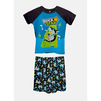 Pijama Manga Curta Viscolycra Menino Tubarão Music