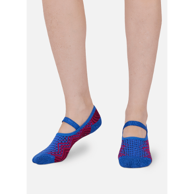 Meia Sapatilha Feminina Pilates Azul