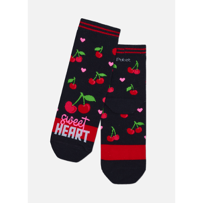 Meia Soquete Feminino Cereja