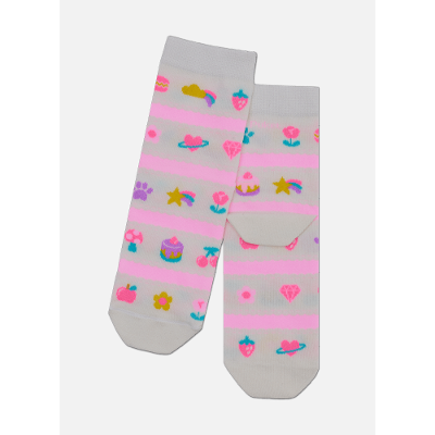 Meia Soquete Feminino Flores