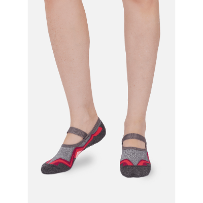 Meia Sapatilha Antiderrapante Feminina Pilates Cinza