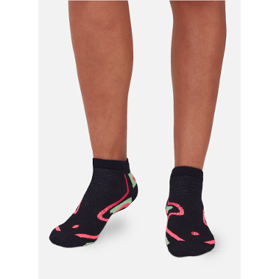 Meia Cano Curto Feminina Pilates Rosa e Verde