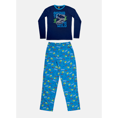 Pijama Manga Longa Algodão Menino Teen Dinossauro