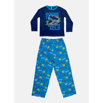 Pijama Manga Longa Algodão Menino Dinossauro
