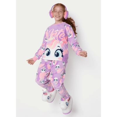 Pijama Manga Longa Soft Menina Teen Unicórnio Diamante