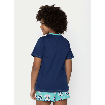 Pijama Manga Curta Algodão Menina Teen Vaca Moosic