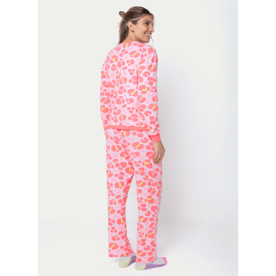 Pijama Manga Longa Feminino Gata Cereja
