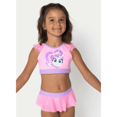 Biquíni com Proteção Solar Menina Unicórnio Diamante