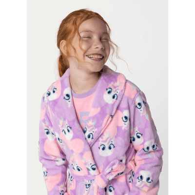 Roupão Manga Longa Soft Menina Teen Unicórnio Diamante