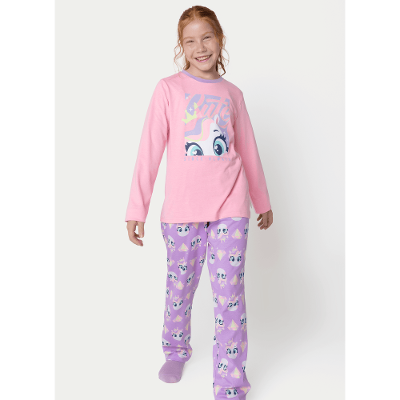 Pijama Manga Longa Menina Teen Unicórnio Diamante