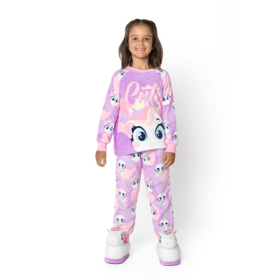 Pijama Manga Longa Soft Menina Unicórnio Diamante