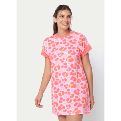 Camisola Manga Curta Viscolycra Feminina Gata Cereja