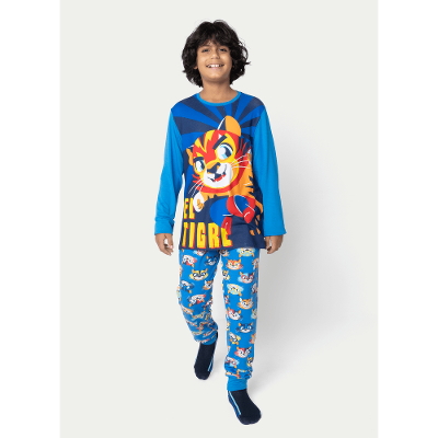 Pijama Manga Longa Viscolycra Menino Teen Tigre Lucha