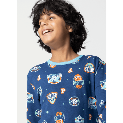 Pijama Manga Longa Ultra Visco Menino Teen Tuba Futebol