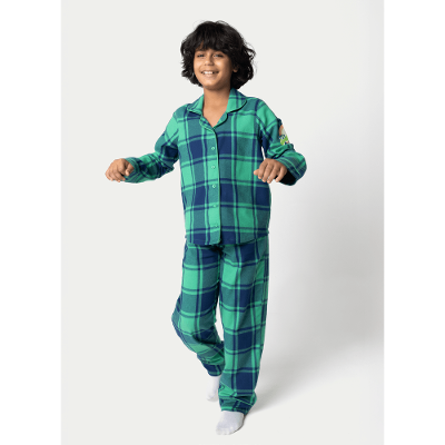 Pijama Manga Longa Flanela Unissex Teen Dino Astronauta