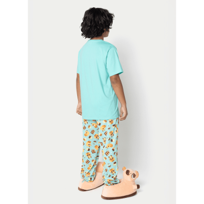 Pijama Manga Curta Algodão Menino Teen Capivara Chocolate