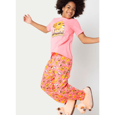 Pijama Manga Curta Menina Teen Capivara Chocolate
