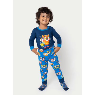 Pijama Manga Longa Viscolycra Bebê Menino Tigre Lucha