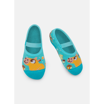Meia Sapatilha Antiderrapante Unissex Kids Capivara Chocolate