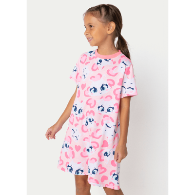 Camisola Manga Curta Algodão Menina Gata Cereja