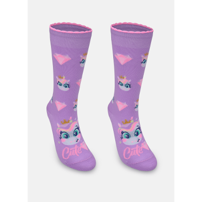 Meia Cano 3/4 Bebê Menina Unicórnio Diamante