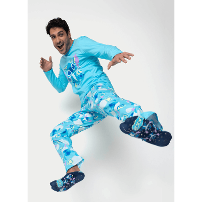 Pijama Manga Longa Algodão Masculino Stitch