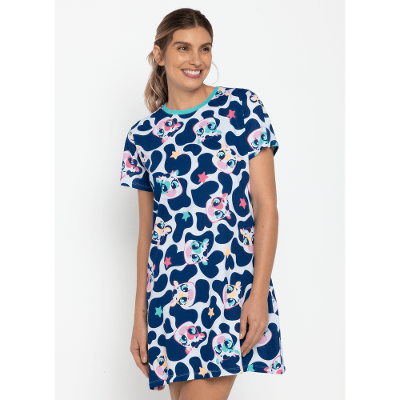 Camisola Manga Curta Algodão Feminina Vaca Moosic