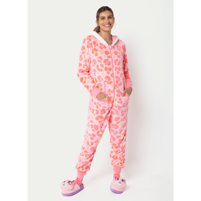 Macacão Manga Longa Soft Feminino Gata Cereja