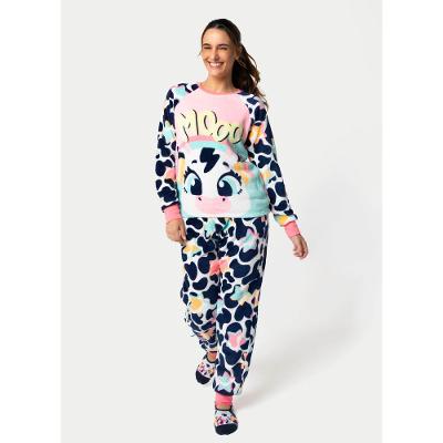 Pijama Manga Longa Soft Feminino Vaca Moosic
