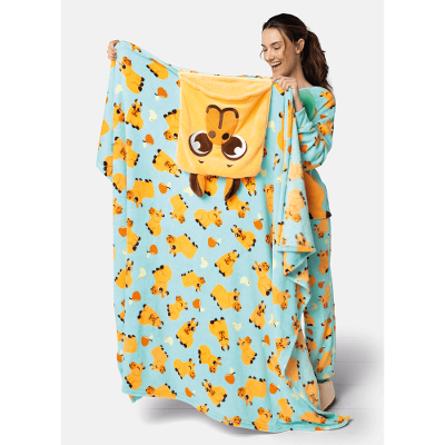 Manta com Capuz Soft Capivara Vibes