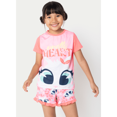 Pijama Manga Curta Viscolycra Menina Gata Cereja