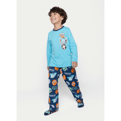 Pijama Manga Longa Algodão Menino Tuba Futebol