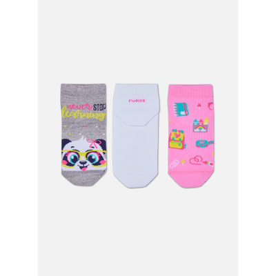 Kit com 3 meias Menina Panda