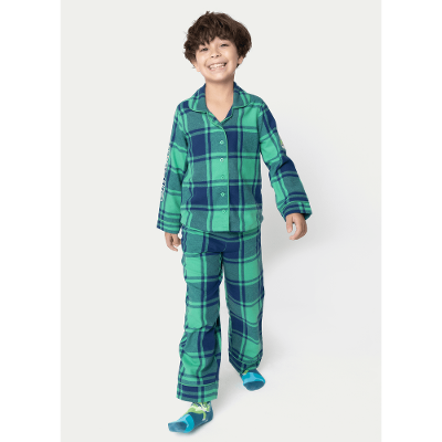 Pijama Manga Longa Flanela Unissex Kids Dino Astronauta