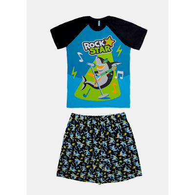 Pijama Manga Curta Viscolycra Masculino Tuba Music
